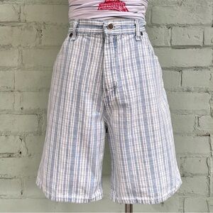 Vintage 80s Plaid Jean Shorts